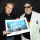 Syd Mead, right, with Tomorrowland director Brad Bird, left, in 2014.